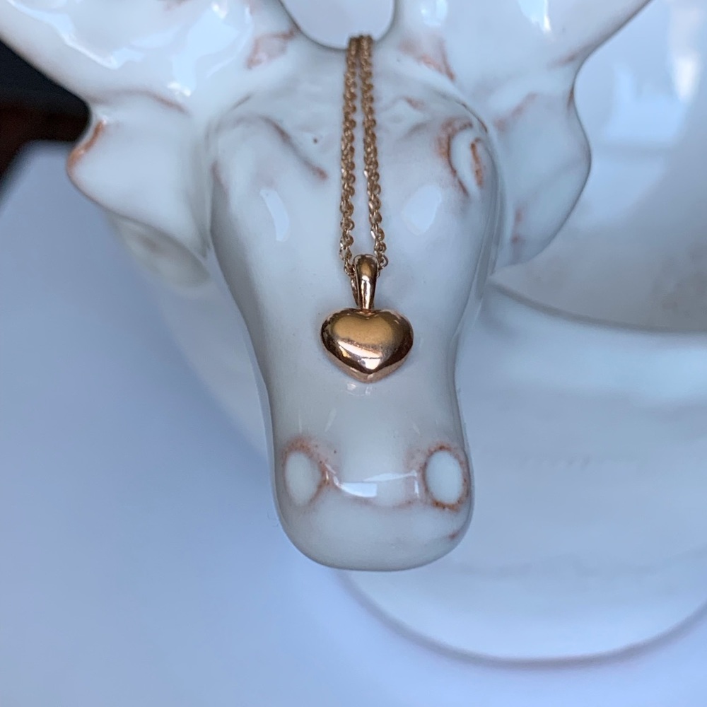 14KRG Heart Necklace NWOT